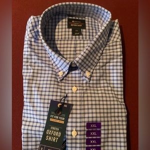 New with tags Mens Members Mark long sleeve stretch Oxford shirt size XXL